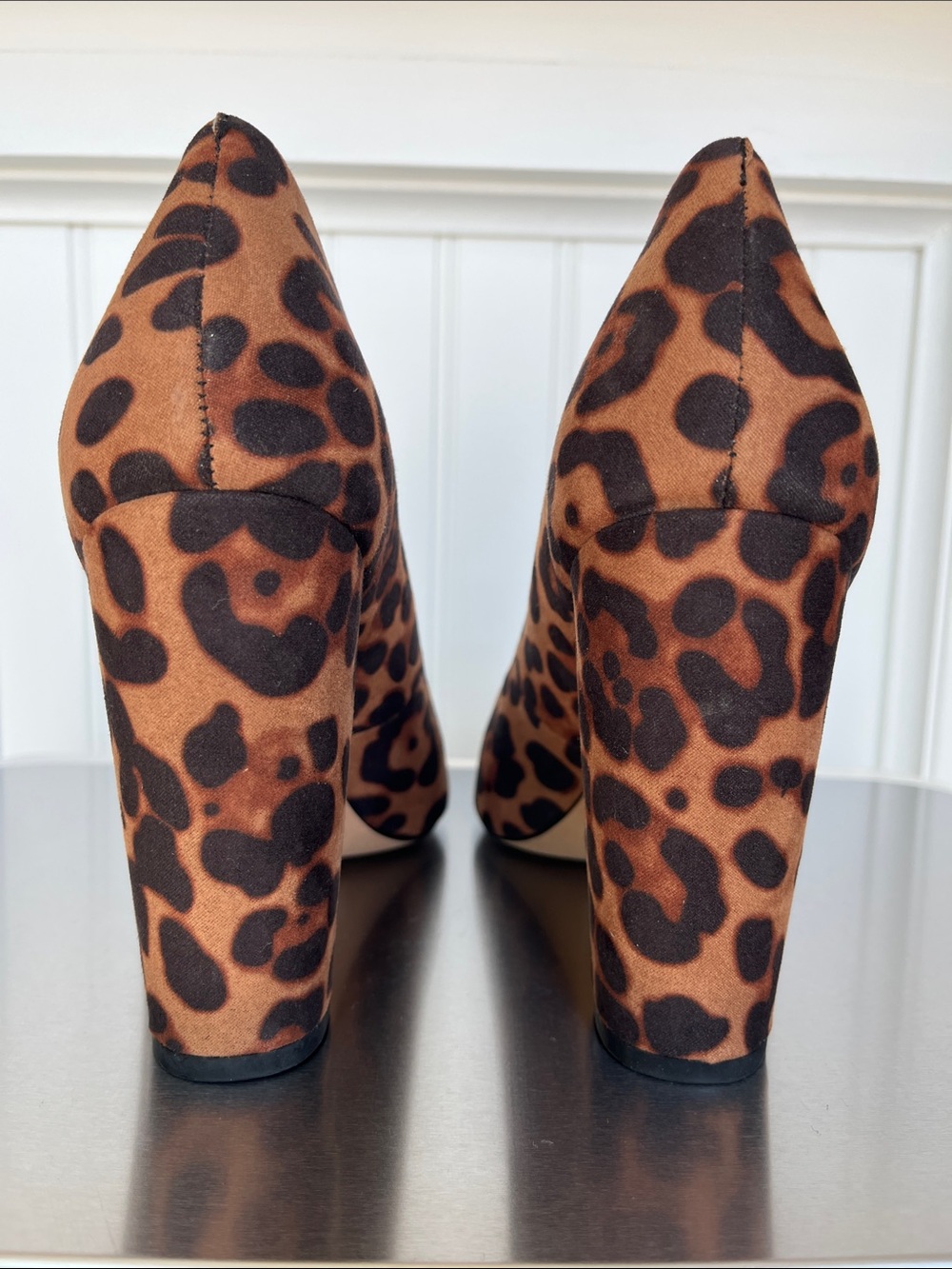Jessica Simpson Leopard Print Block Heel Pumps Pointed Toe Size 8.5M EU39 - Picture 3 of 12